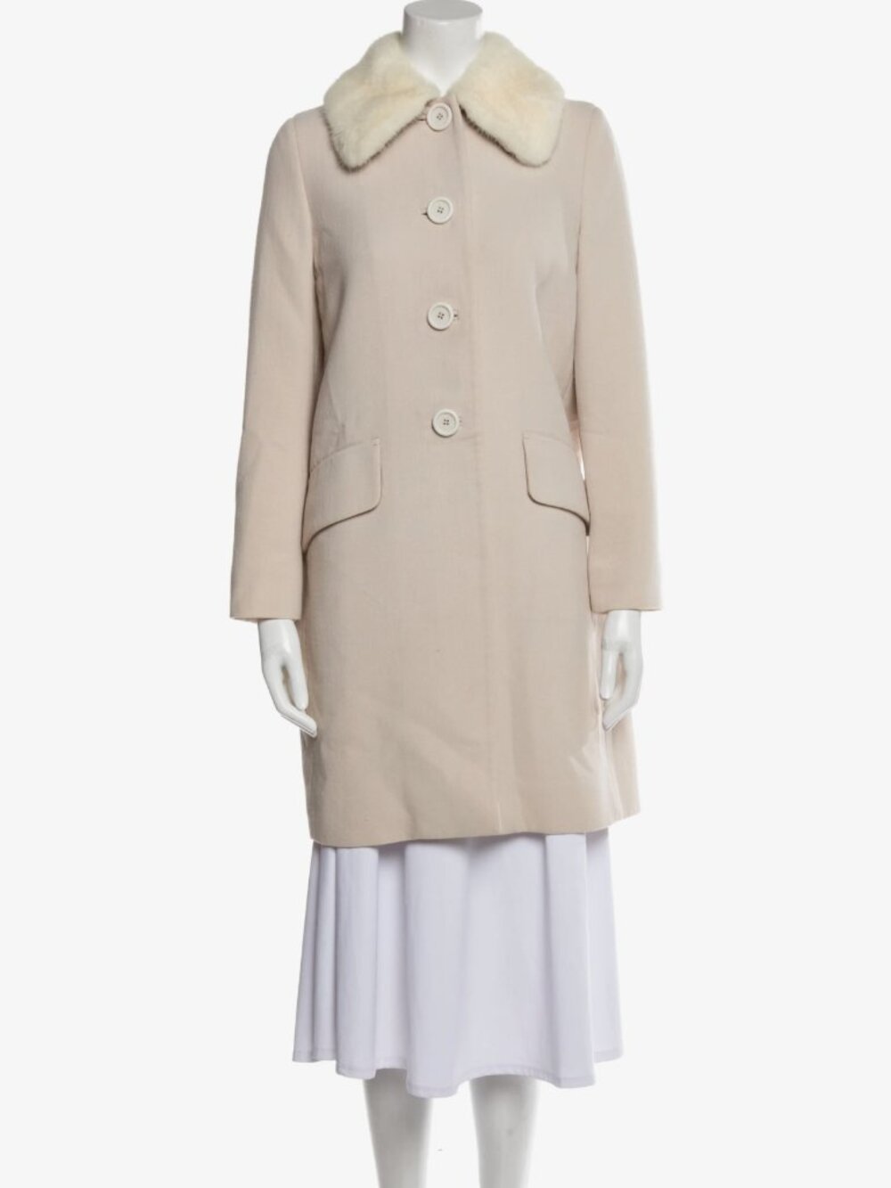 Miu Miu Fur Collar Peacoat Sz 4